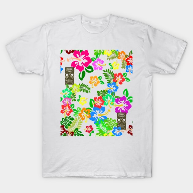 Hibiscus Tiki T-Shirt by masciajames